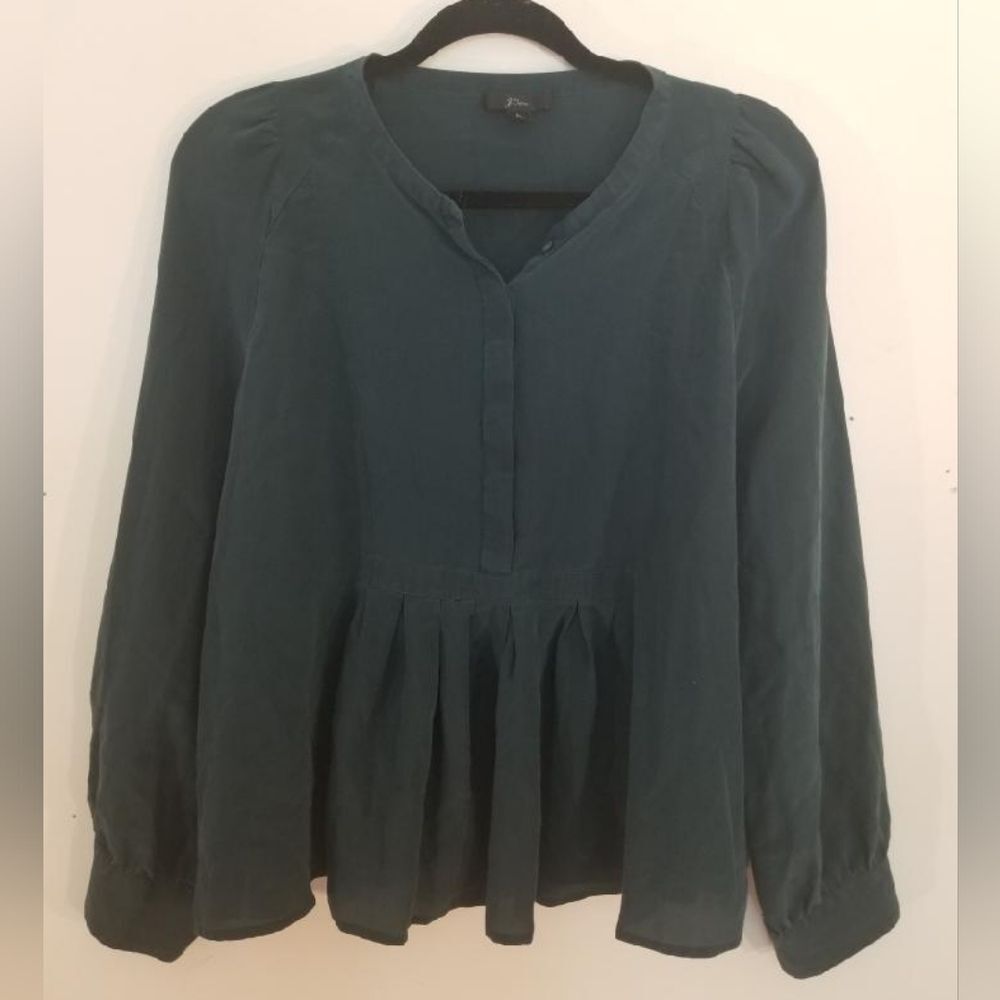 J. Crew Dark Green Blouse